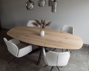 Eiken Tafelblad Deens Ovaal 90 x 180 cm | 4 cm dik