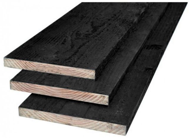 Planken 2,2 x 20 cm | 2x Zwart gespoten | 540 cm
