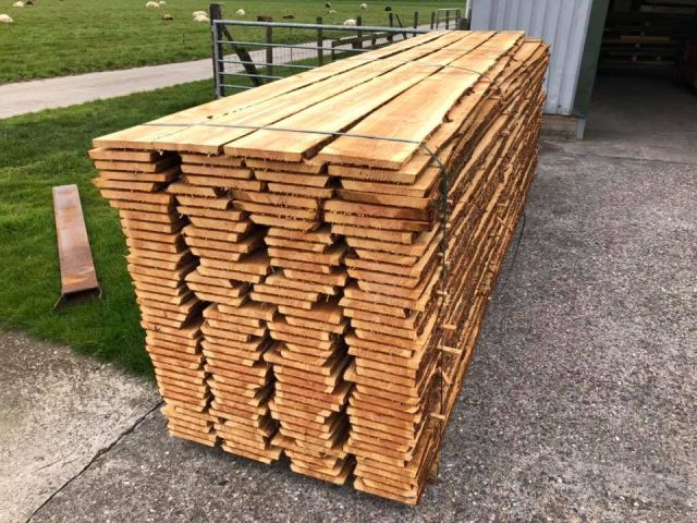 PAKKET à 75 stuks Douglas Schaaldelen 2,2 x 18/25 cm | 400 cm lang