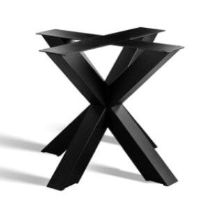 Stalen dubbele X poot | kokermaat 10 x 10 cm | 95 x 95 cm breed