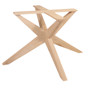 Eiken Dubbele Kruispoot - Taps - 130 x 130 cm | massief