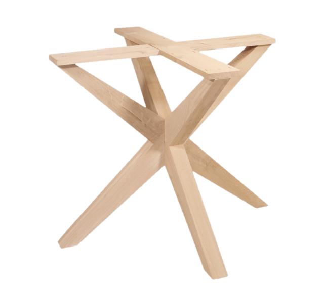 Eiken Dubbele Kruispoot - Taps - 90 x 90 cm | massief