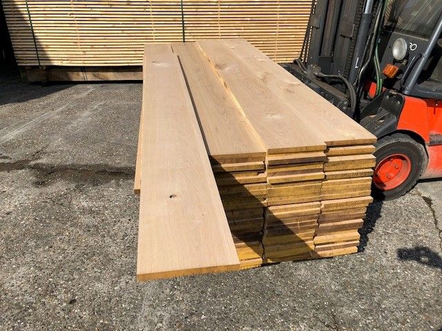 Eiken Plank Geschaafd 310 cm kopmaat: 2,2x23 cm Licht Rustiek
