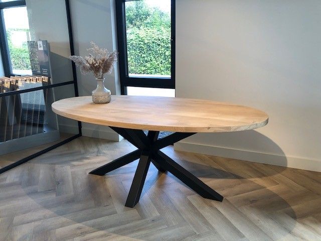 Eiken Tafelblad Ovaal 90 x 180 cm | 4 cm dik