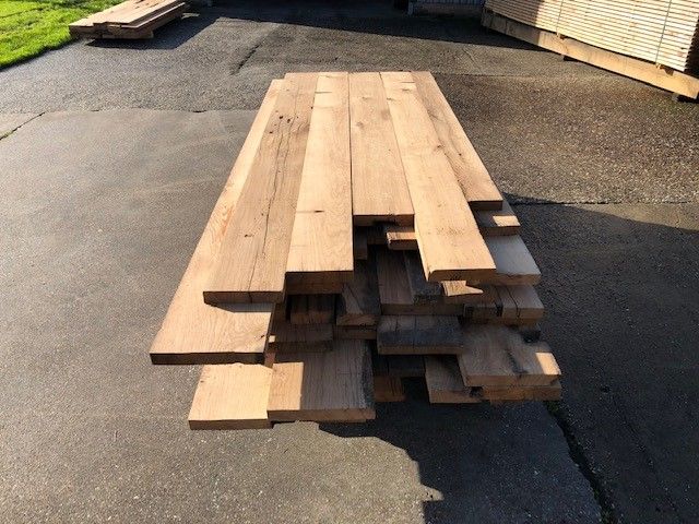Oud eiken wagonplanken 41 mm dik geschaafd, lengtes 205 t/m 280 cm | verschillende breedtes