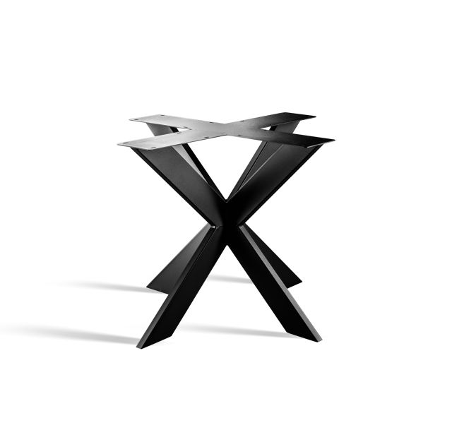 Stalen dubbele X poot | kokermaat 10 x 3 cm | 90 x 90 cm breed