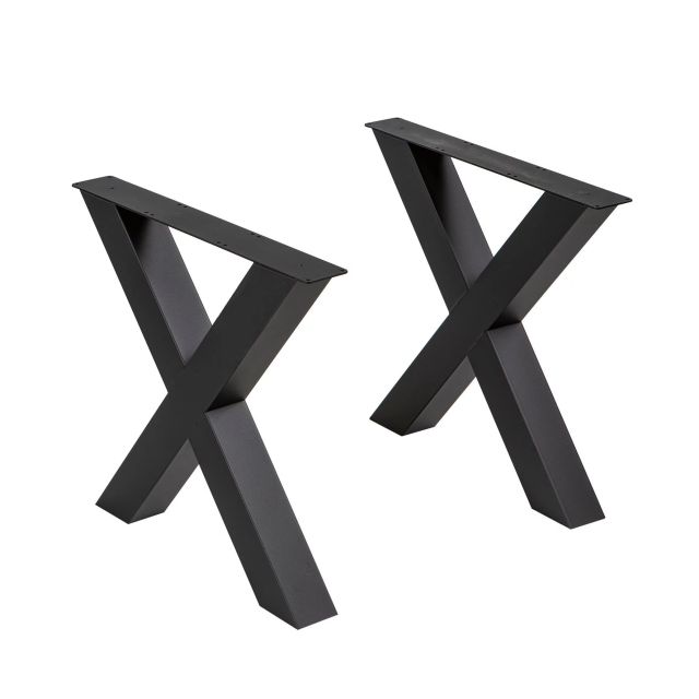 Stalen X-Poot Salontafel | kokermaat 6 x 6 cm